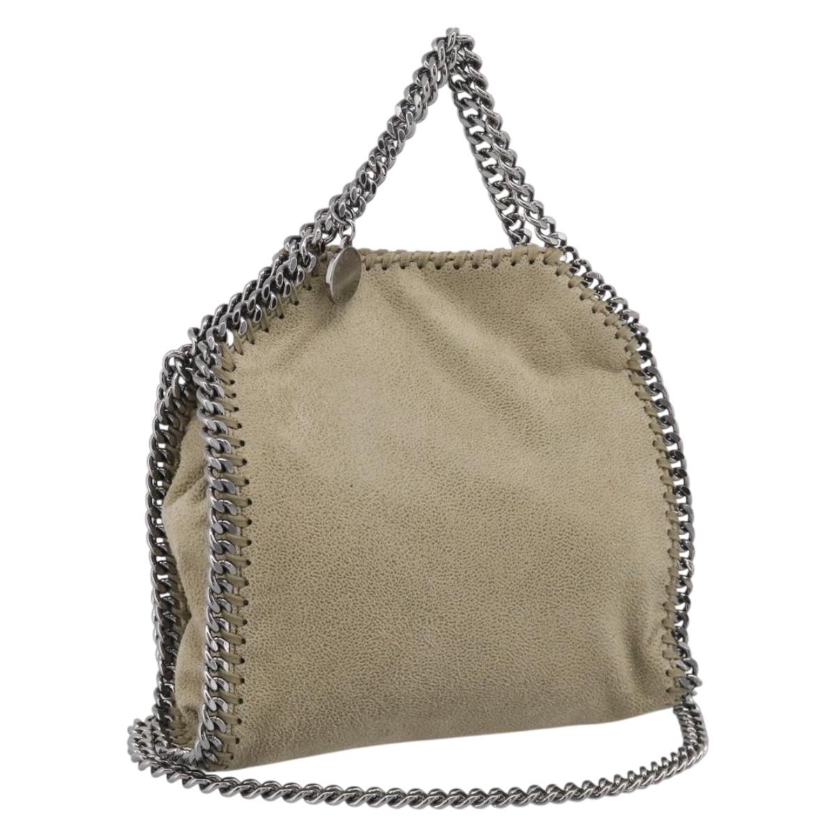 Stella McCartney Falabella Bag Polyester Beige Silver 391698 Auth BA16766A