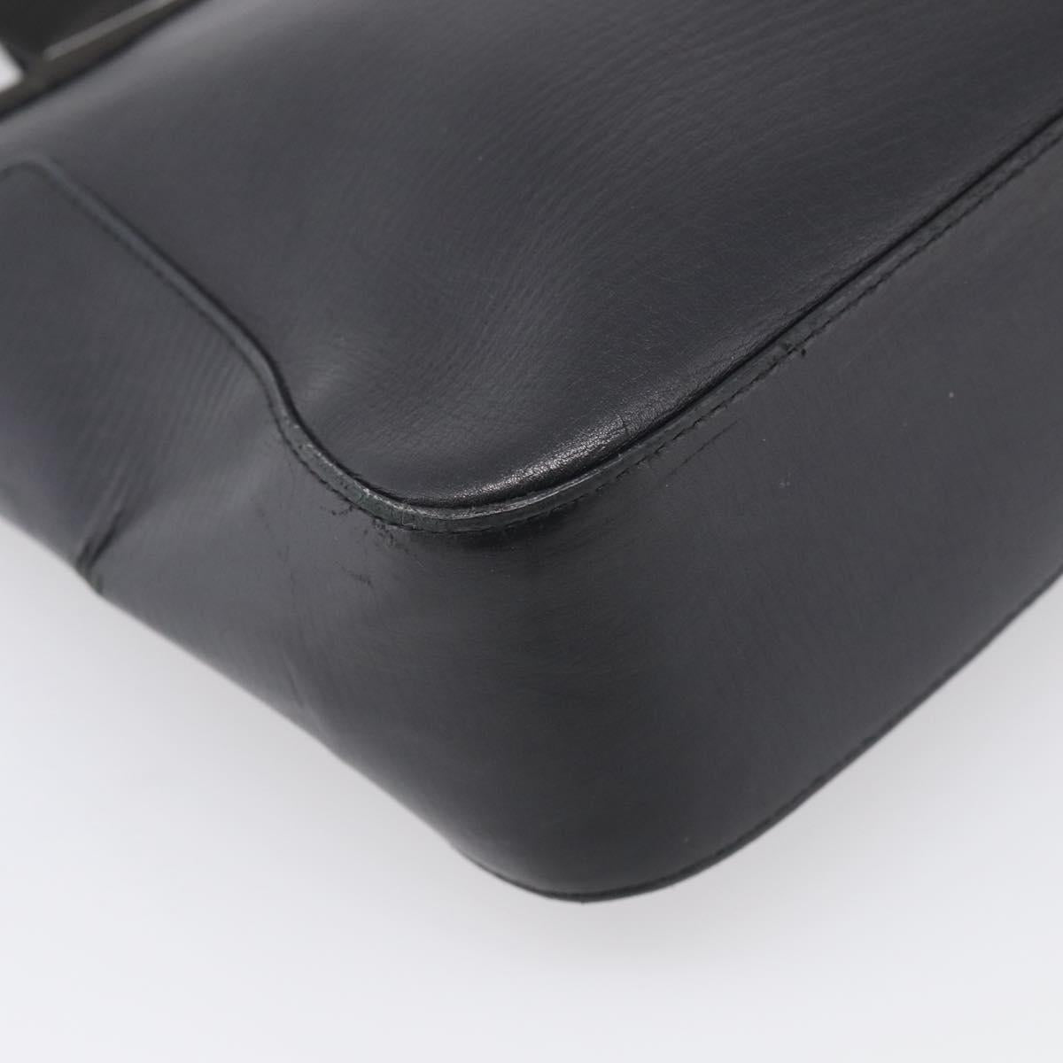 GUCCI Hand Bag Leather Black Silver 73983 Auth BA16769