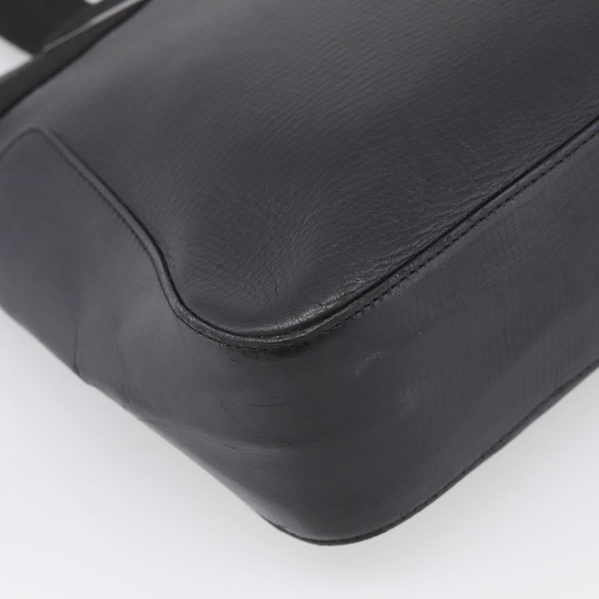 GUCCI Hand Bag Leather Black Silver 73983 Auth BA16769