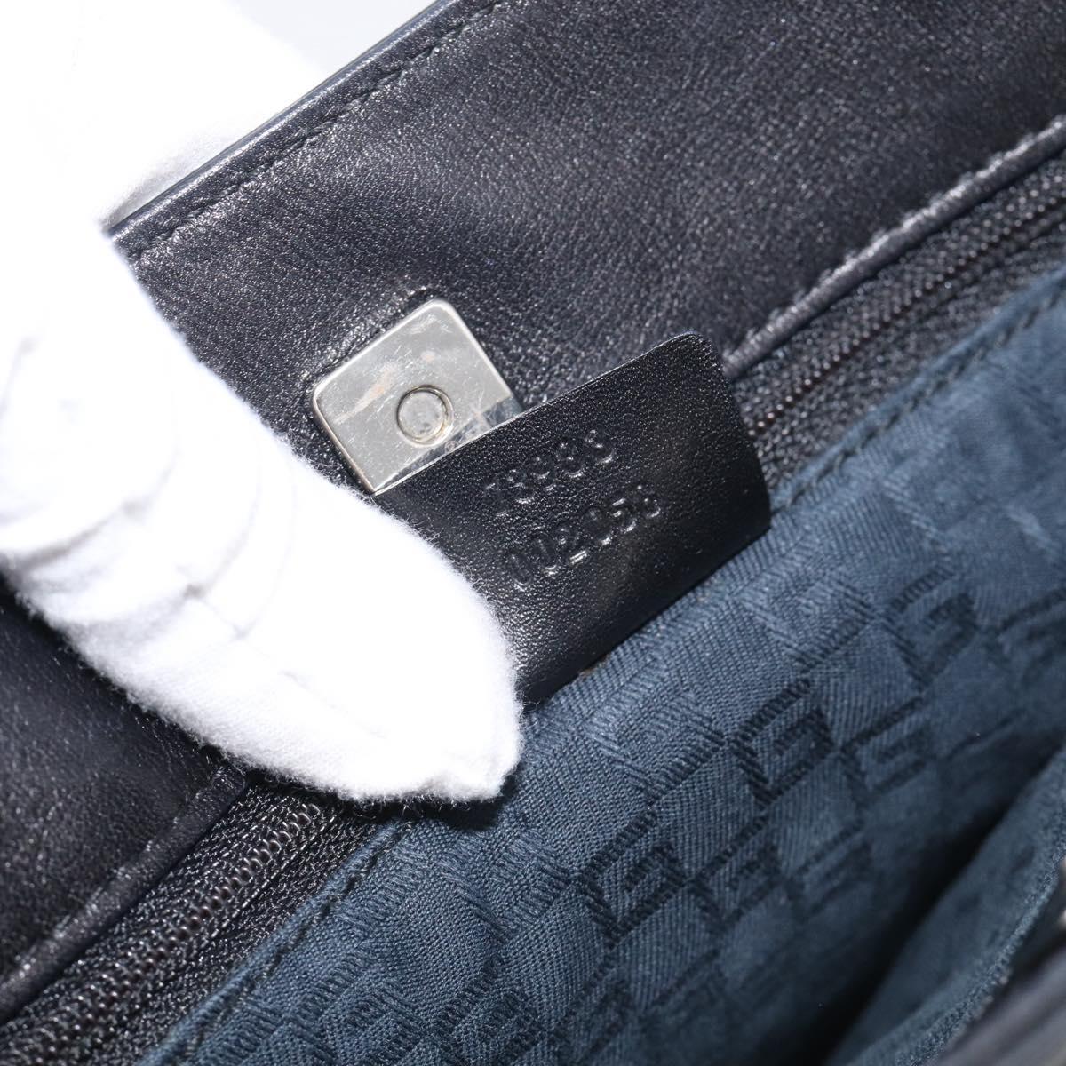 GUCCI Hand Bag Leather Black Silver 73983 Auth BA16769