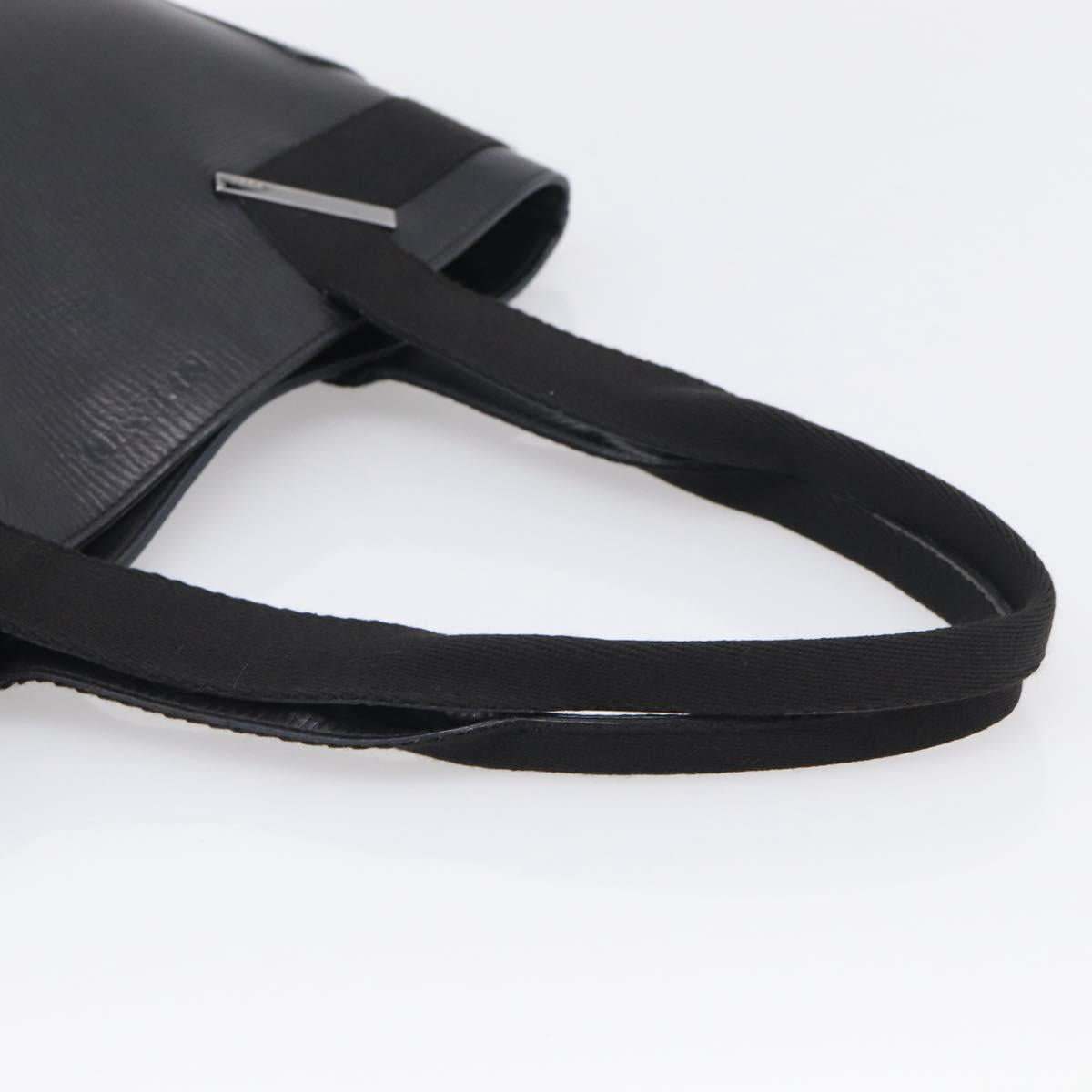GUCCI Hand Bag Leather Black Silver 73983 Auth BA16769