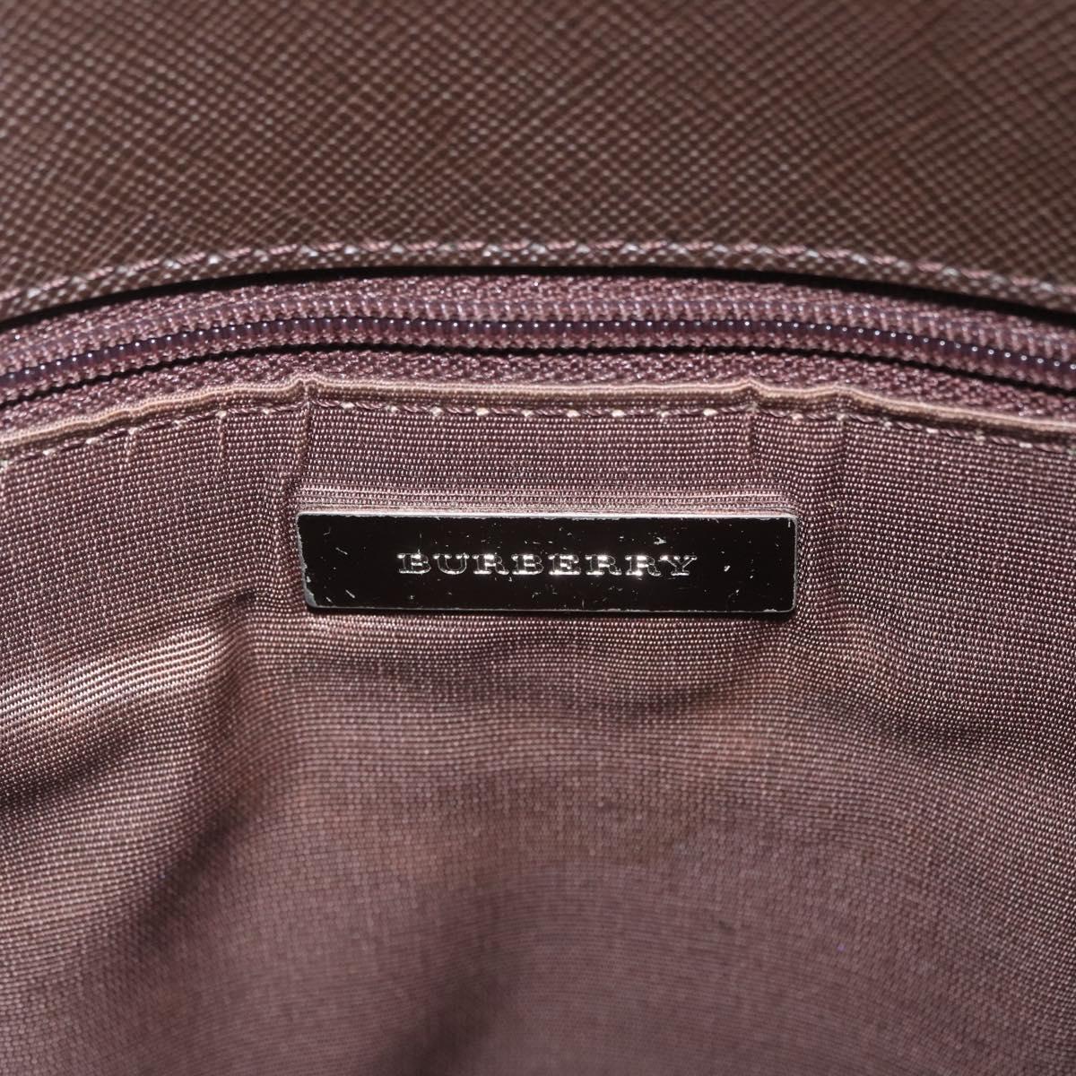 BURBERRY Nova Check Shoulder Bag Canvas Beige Silver Auth BA16771