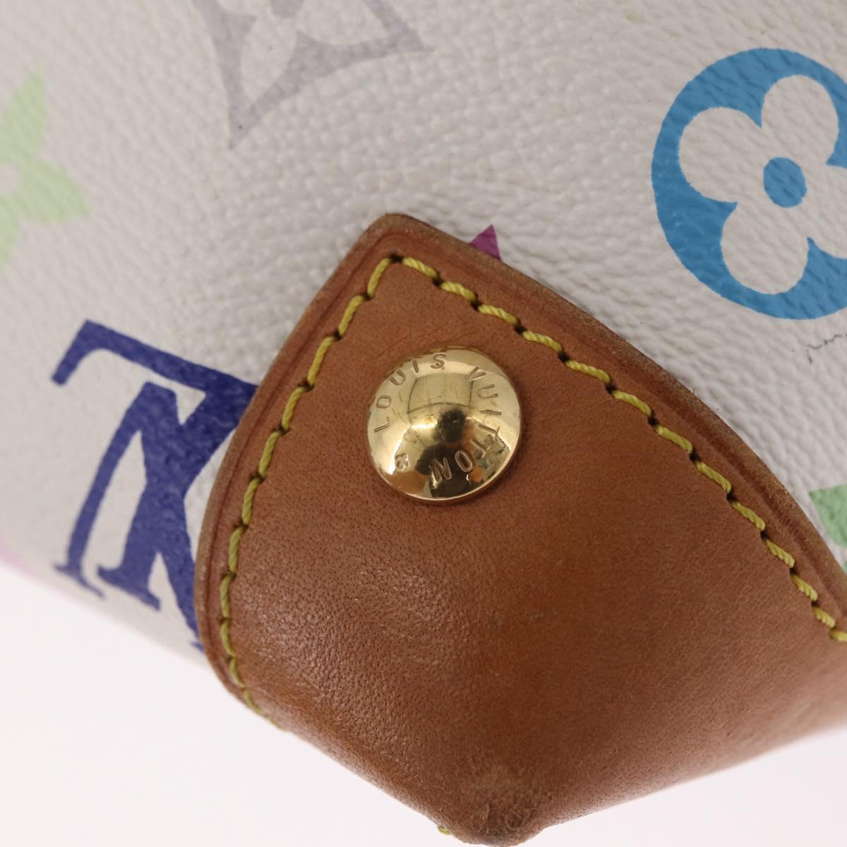 LOUIS VUITTON Monogram Multicolor Audra Hand Bag White M40047 LV Auth BA16775A