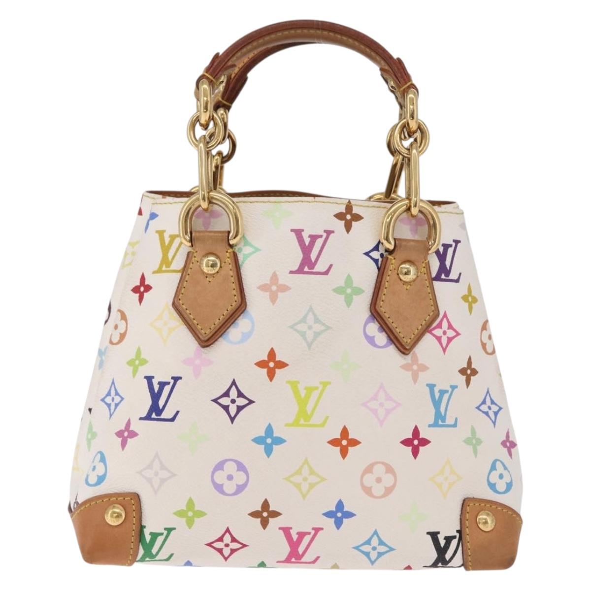 LOUIS VUITTON Monogram Multicolor Audra Hand Bag White M40047 LV Auth BA16775A
