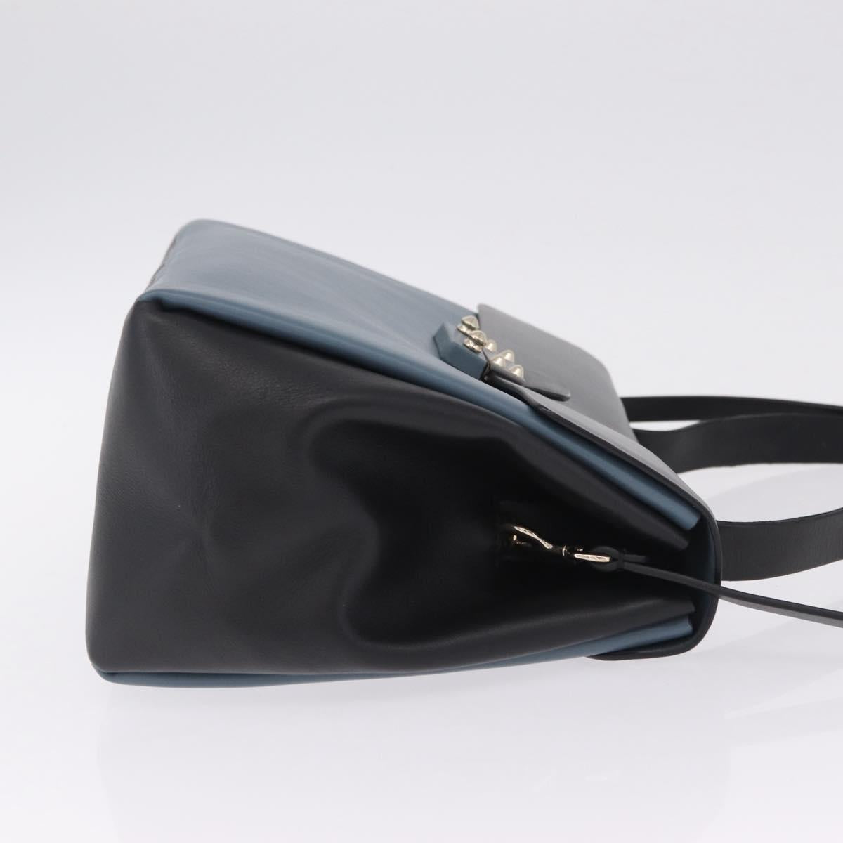 Valentino Hand Bag Leather 2way Gray Gold Tone Auth BA16776A