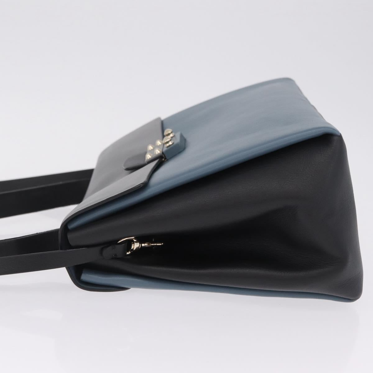 Valentino Hand Bag Leather 2way Gray Gold Tone Auth BA16776A