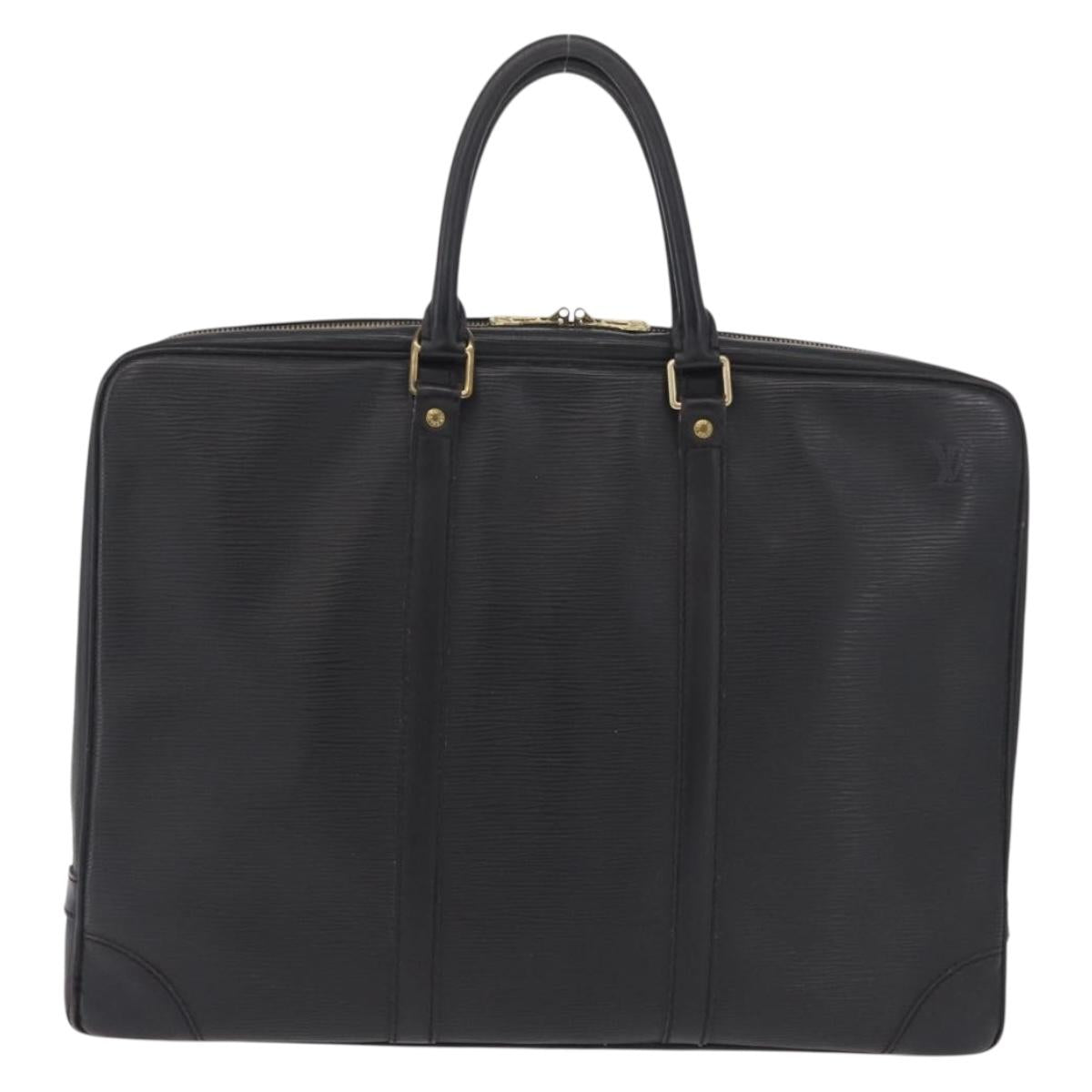 LOUIS VUITTON Epi Porte Documents Voyage Business Bag Black M54472 Auth BA16779