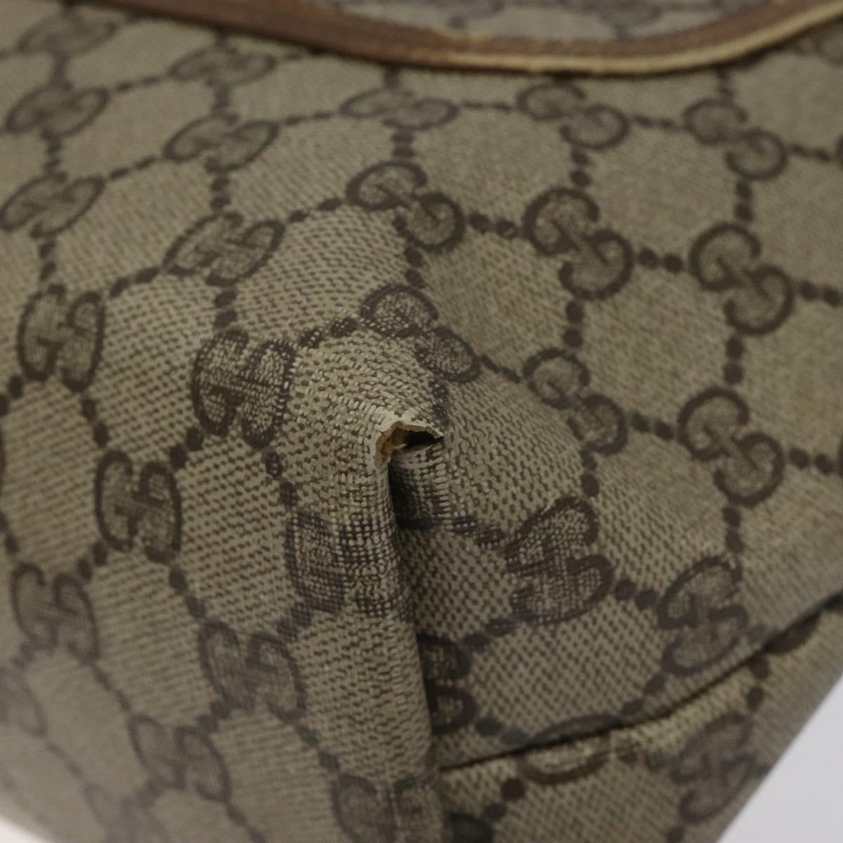 GUCCI GG Supreme Web Sherry Line Tote Bag PVC Beige Gold 39 02 003 Auth BA1678