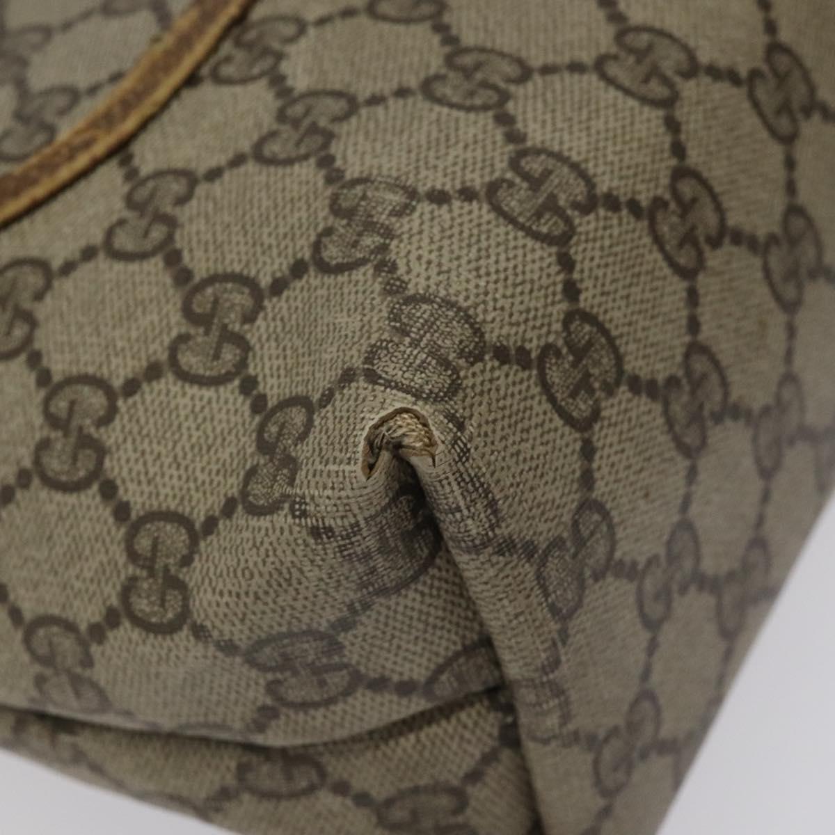 GUCCI GG Supreme Web Sherry Line Tote Bag PVC Beige Gold 39 02 003 Auth BA1678