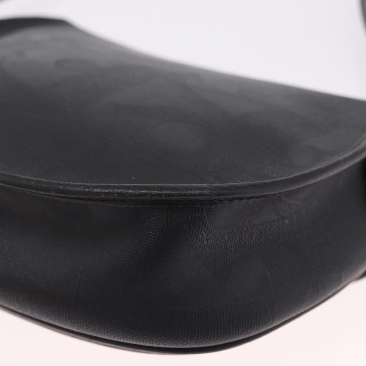 Christian Dior Trotter Shoulder Bag PVC Black Gold Tone Auth BA16780