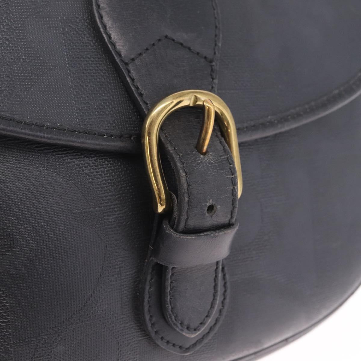 Christian Dior Trotter Shoulder Bag PVC Black Gold Tone Auth BA16780