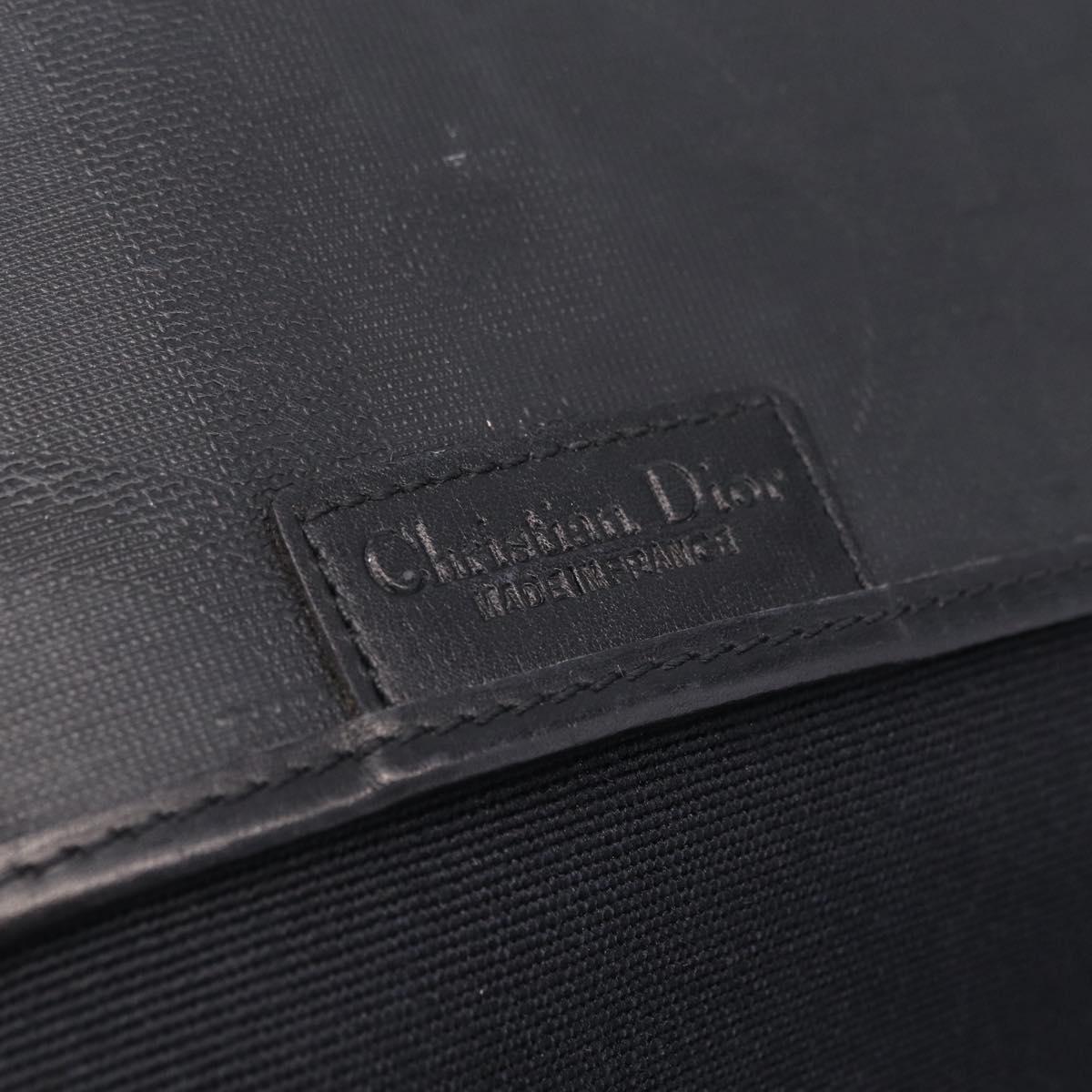 Christian Dior Trotter Shoulder Bag PVC Black Gold Tone Auth BA16780