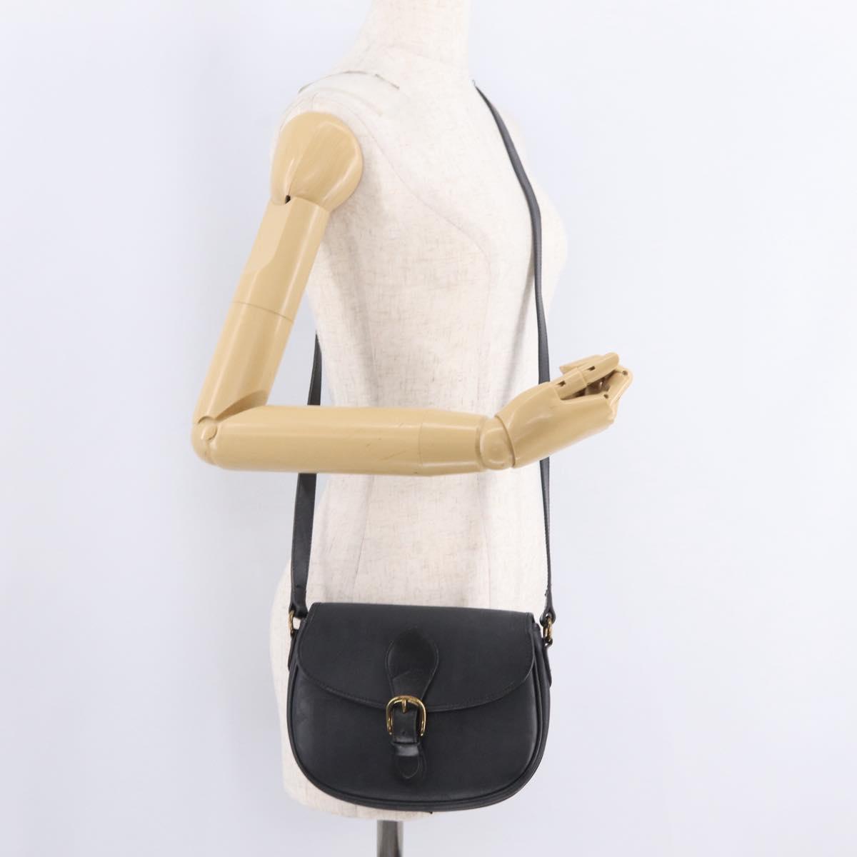 Christian Dior Trotter Shoulder Bag PVC Black Gold Tone Auth BA16780