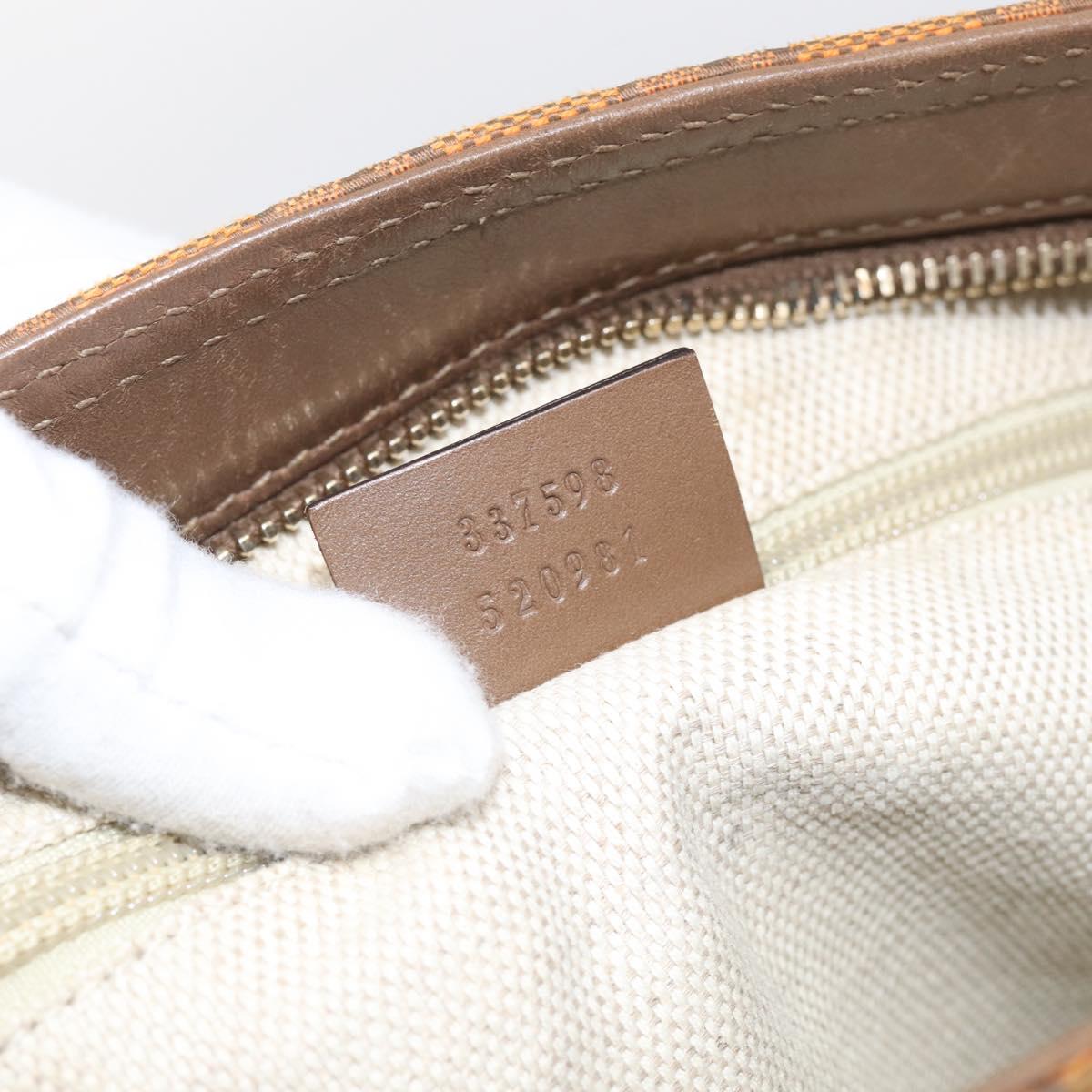 GUCCI GG Canvas Shoulder Bag Orange Gold Tone 337598 Auth BA16781