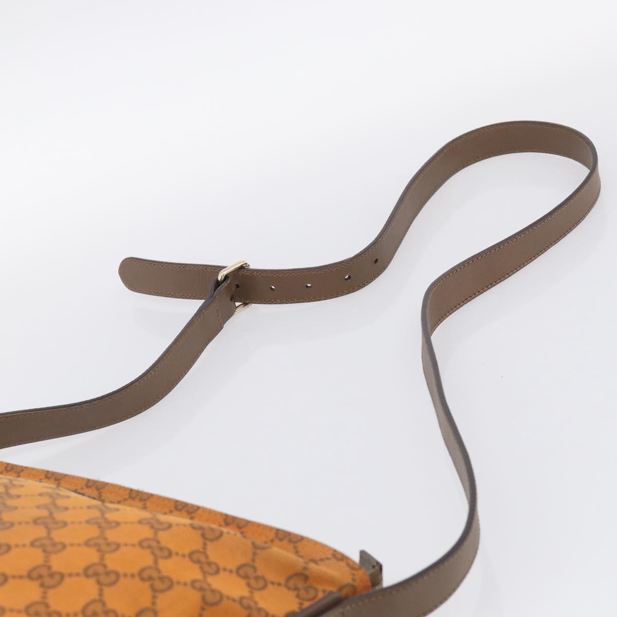 GUCCI GG Canvas Shoulder Bag Orange Gold Tone 337598 Auth BA16781