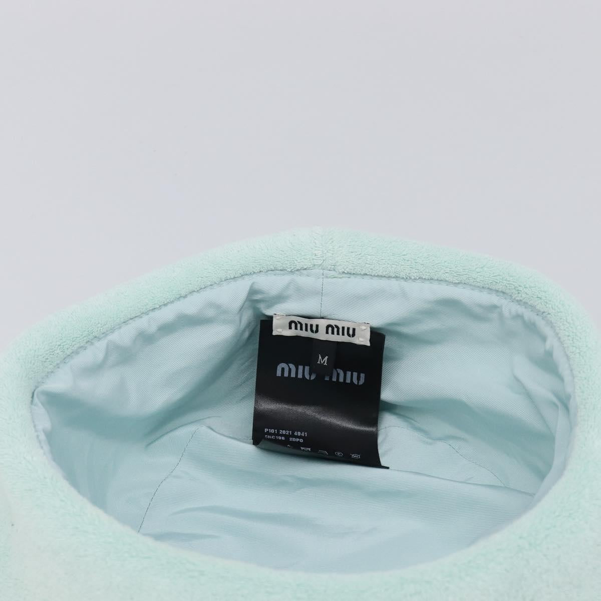 Miu Miu bucket Hat pile Light Blue White Auth BA16790A