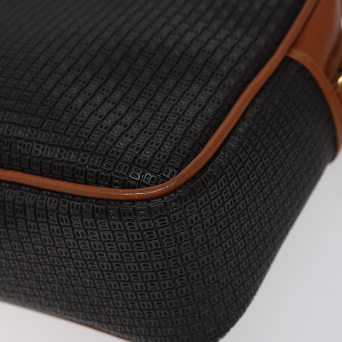 BALLY Shoulder Bag PVC Leather Brown Gold Auth BA1680