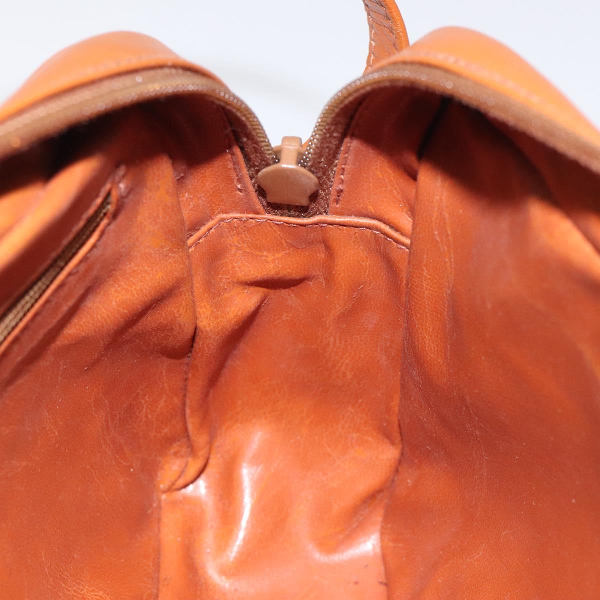 BALLY Shoulder Bag PVC Leather Brown Gold Auth BA1680