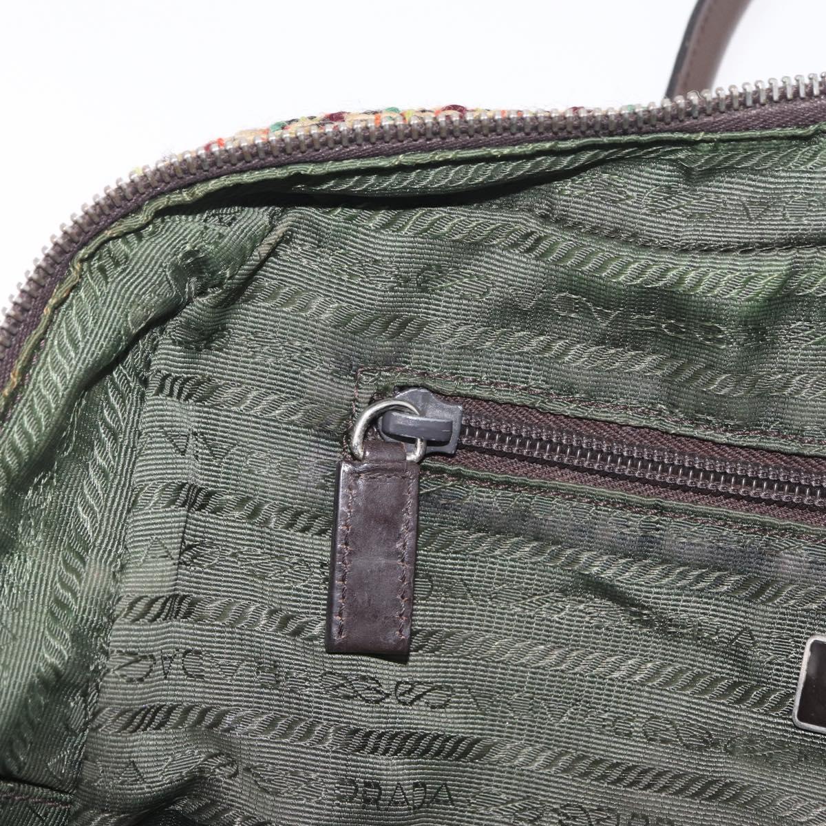 PRADA Tote Bag Tweed Multicolor Silver Auth BA16801