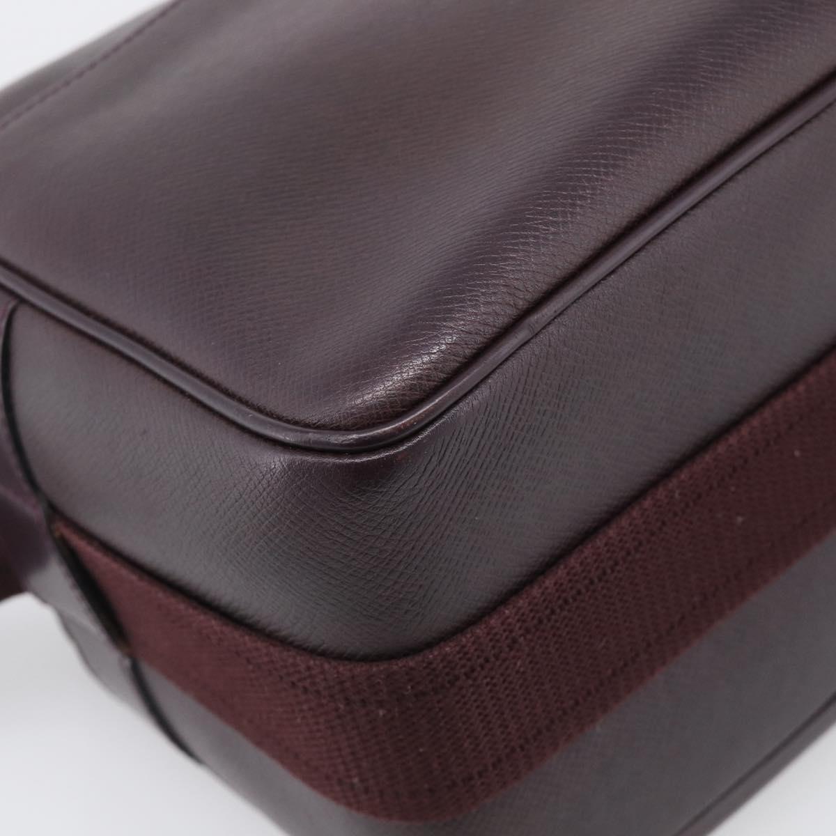 LOUIS VUITTON Taiga Reporter PM Shoulder Bag Acajou M30156 LV Auth BA16802