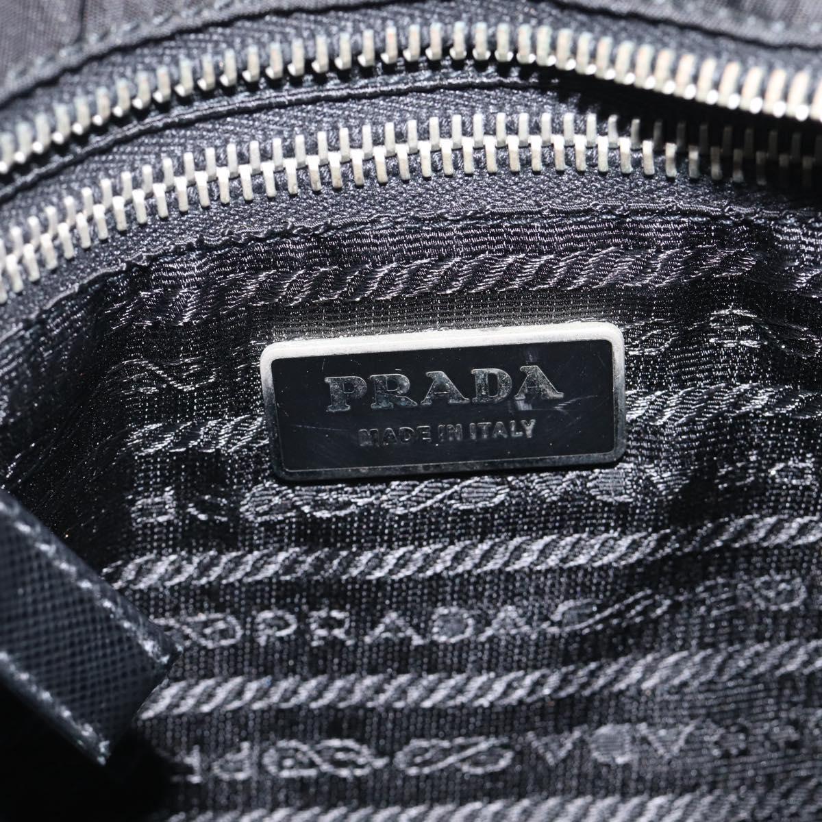 PRADA Shoulder Bag Nylon Black Silver Auth BA16806A