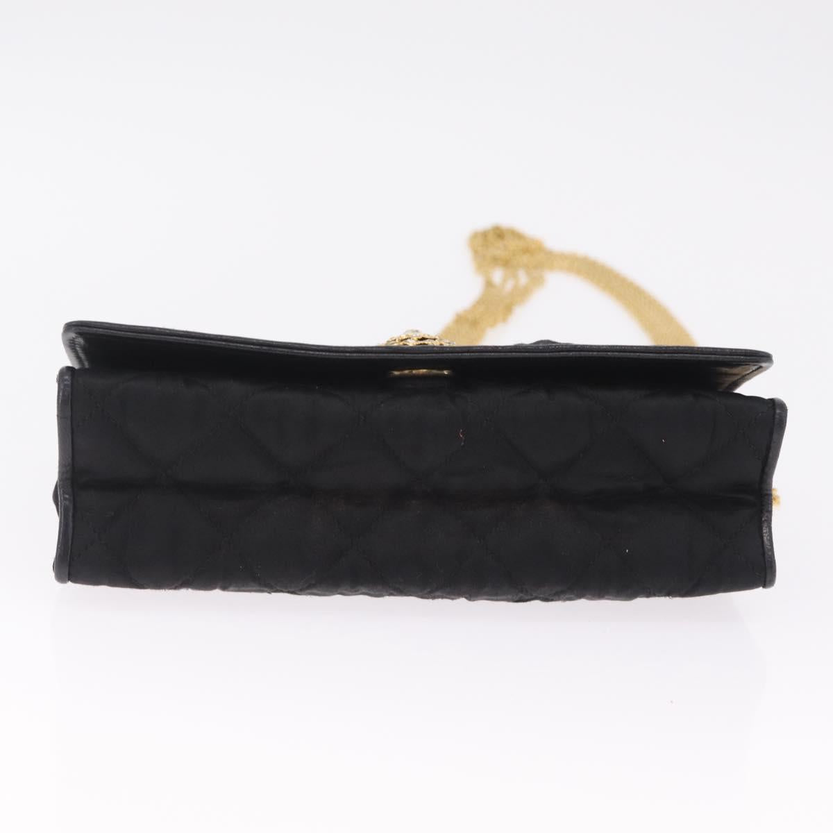 CHANEL Matelasse Chain Shoulder Bag Nylon Black Gold Tone CC Auth BA16807A