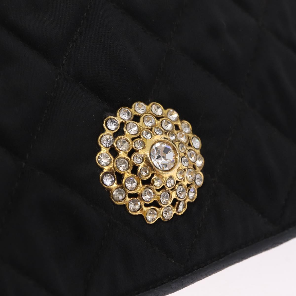 CHANEL Matelasse Chain Shoulder Bag Nylon Black Gold Tone CC Auth BA16807A