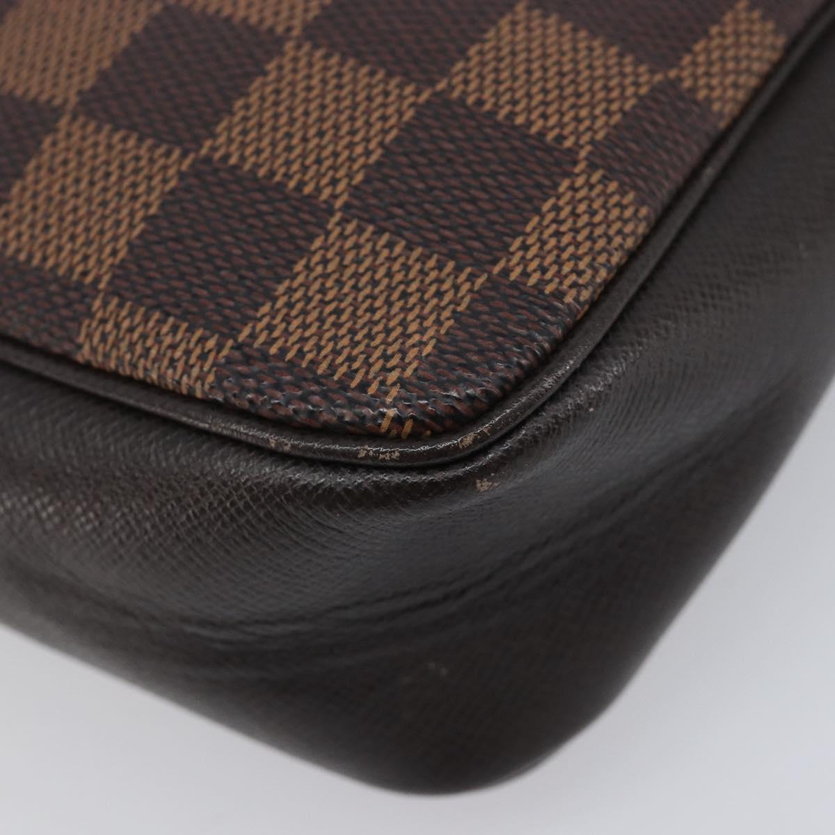 LOUIS VUITTON Damier Ebene Trousse Make Up Pouch N51982 LV Auth BA16808