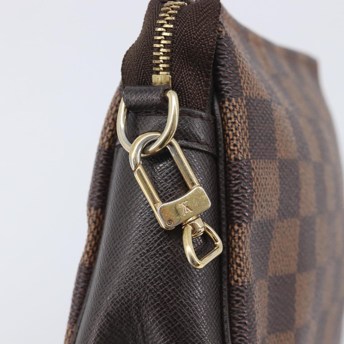 LOUIS VUITTON Damier Ebene Trousse Make Up Pouch N51982 LV Auth BA16808