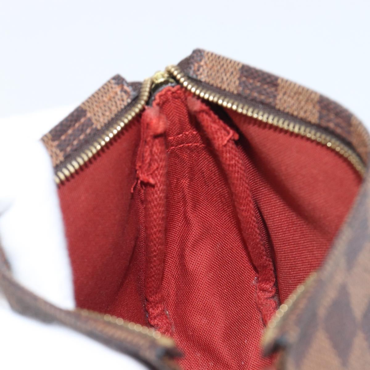 LOUIS VUITTON Damier Ebene Trousse Make Up Pouch N51982 LV Auth BA16808