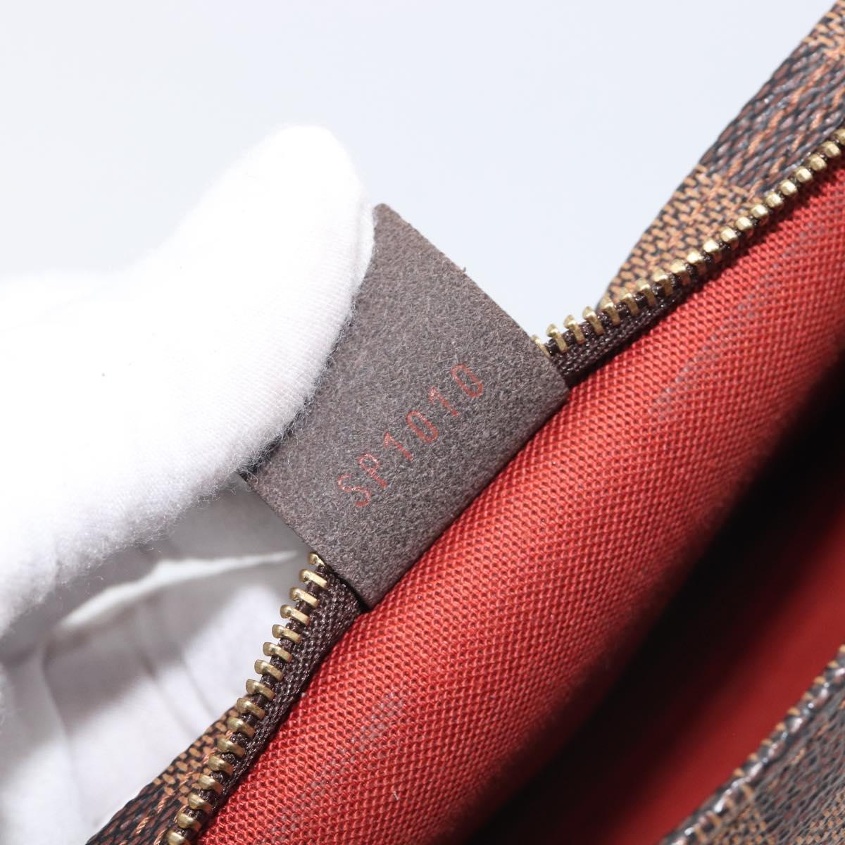 LOUIS VUITTON Damier Ebene Trousse Make Up Pouch N51982 LV Auth BA16808