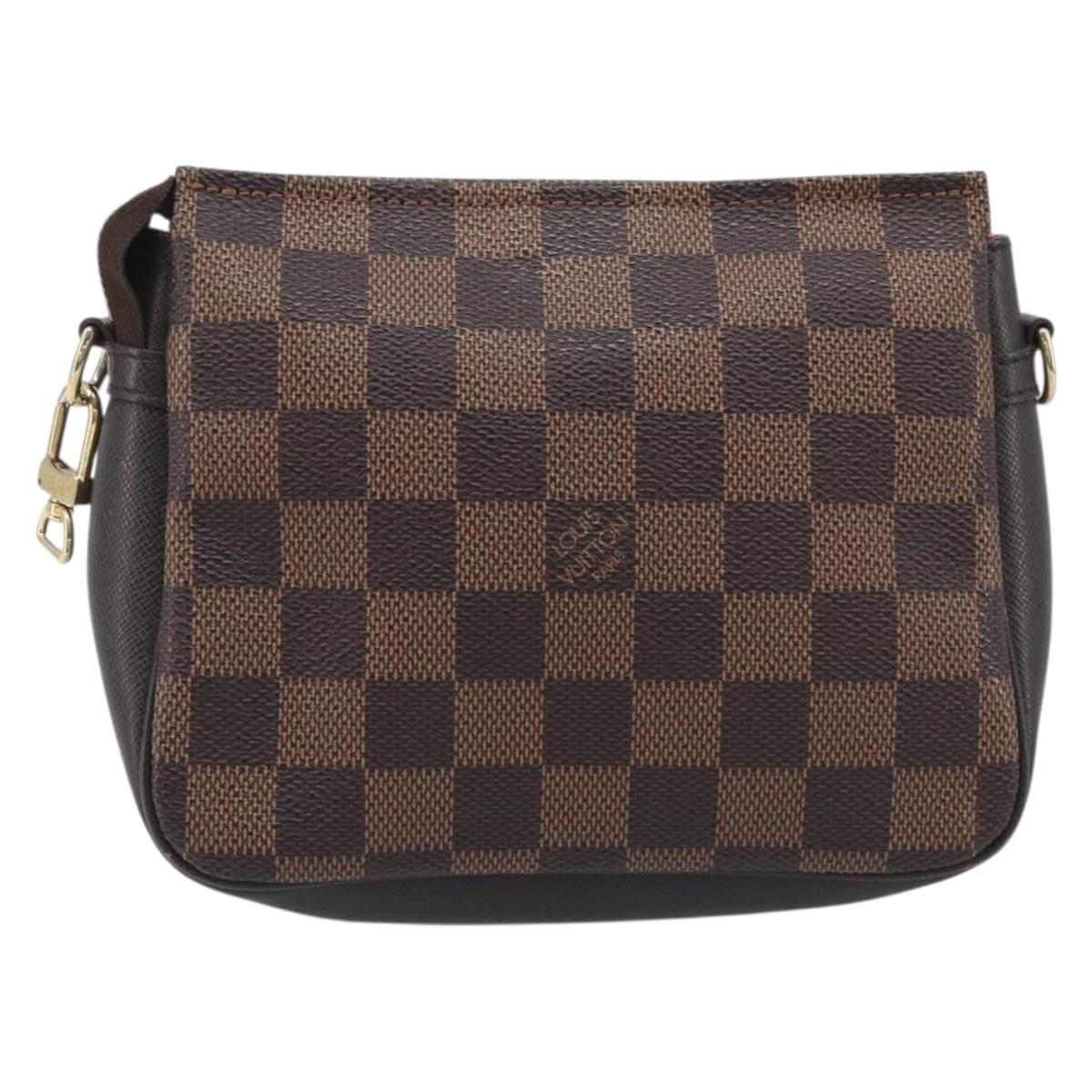 LOUIS VUITTON Damier Ebene Trousse Make Up Pouch N51982 LV Auth BA16808
