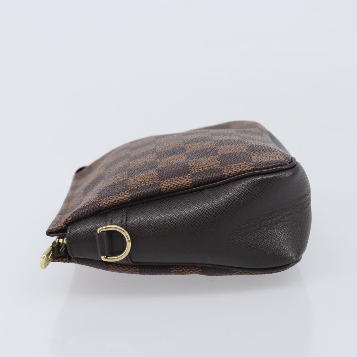 LOUIS VUITTON Damier Ebene Trousse Make Up Pouch N51982 LV Auth BA16808