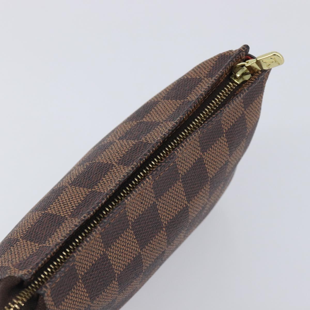 LOUIS VUITTON Damier Ebene Trousse Make Up Pouch N51982 LV Auth BA16808
