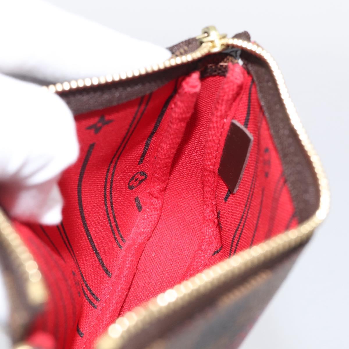 LOUIS VUITTON Damier Ebene Mini Pochette Accessoires Pouch N58011 Auth BA16809V