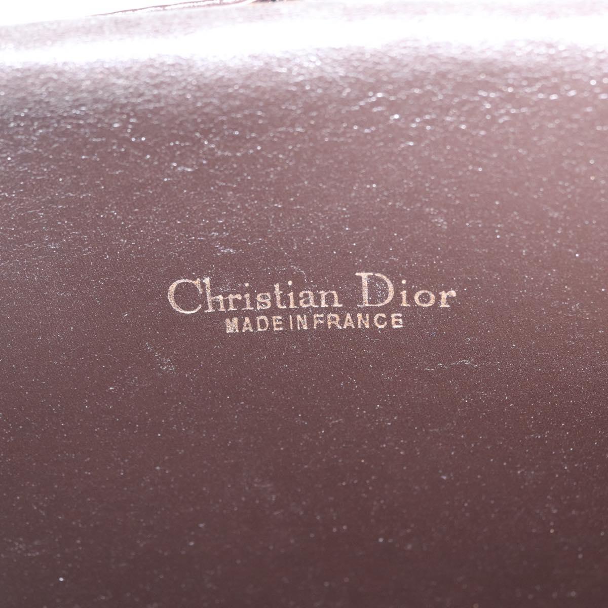 Christian Dior Honeycomb Shoulder Bag Canvas Brown Gold Tone Auth BA16813