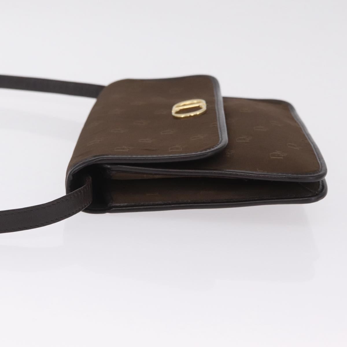 Christian Dior Honeycomb Shoulder Bag Canvas Brown Gold Tone Auth BA16813