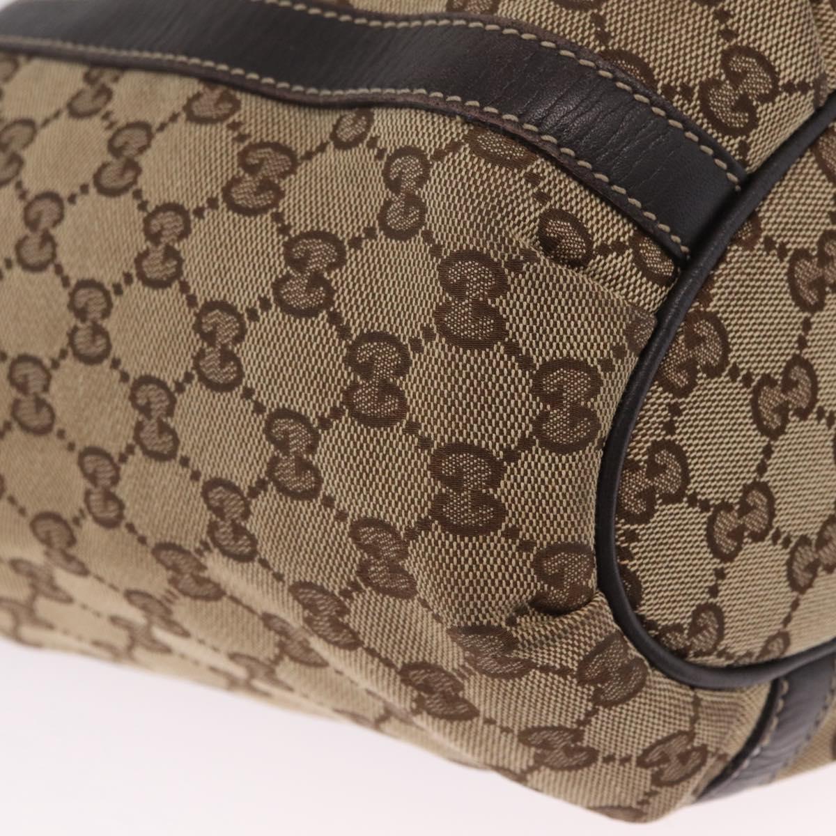 GUCCI GG Canvas Abbey Hand Bag Beige Gold Tone 211982 Auth BA16814