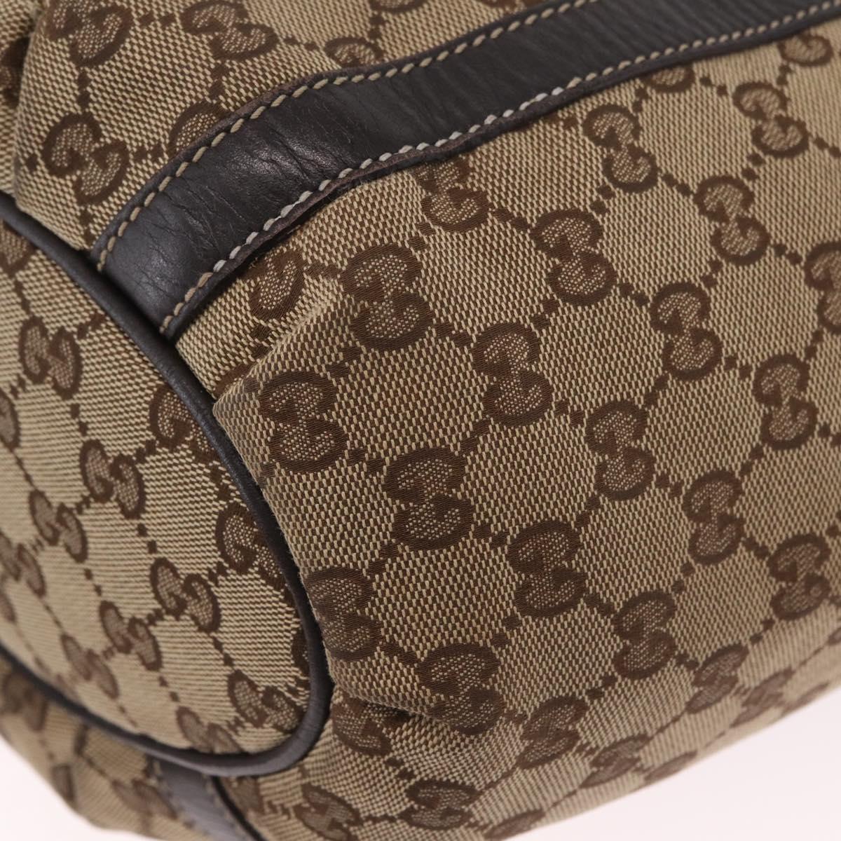 GUCCI GG Canvas Abbey Hand Bag Beige Gold Tone 211982 Auth BA16814