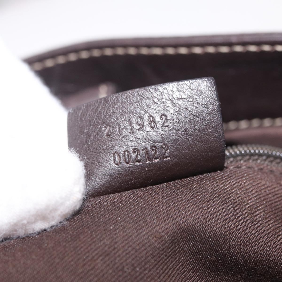 GUCCI GG Canvas Abbey Hand Bag Beige Gold Tone 211982 Auth BA16814