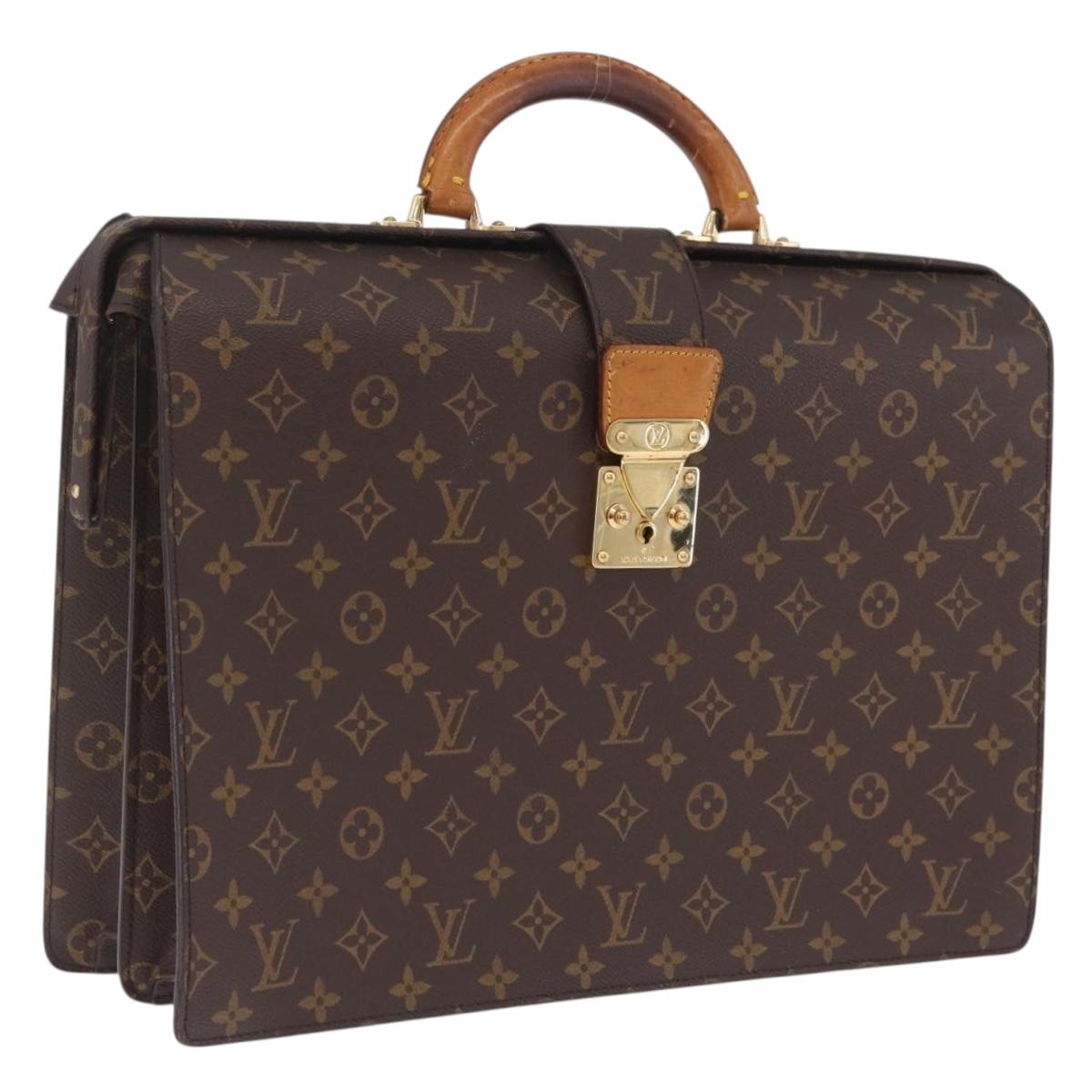 LOUIS VUITTON Monogram Serviette Fermoir Business Bag M53305 LV Auth BA16824