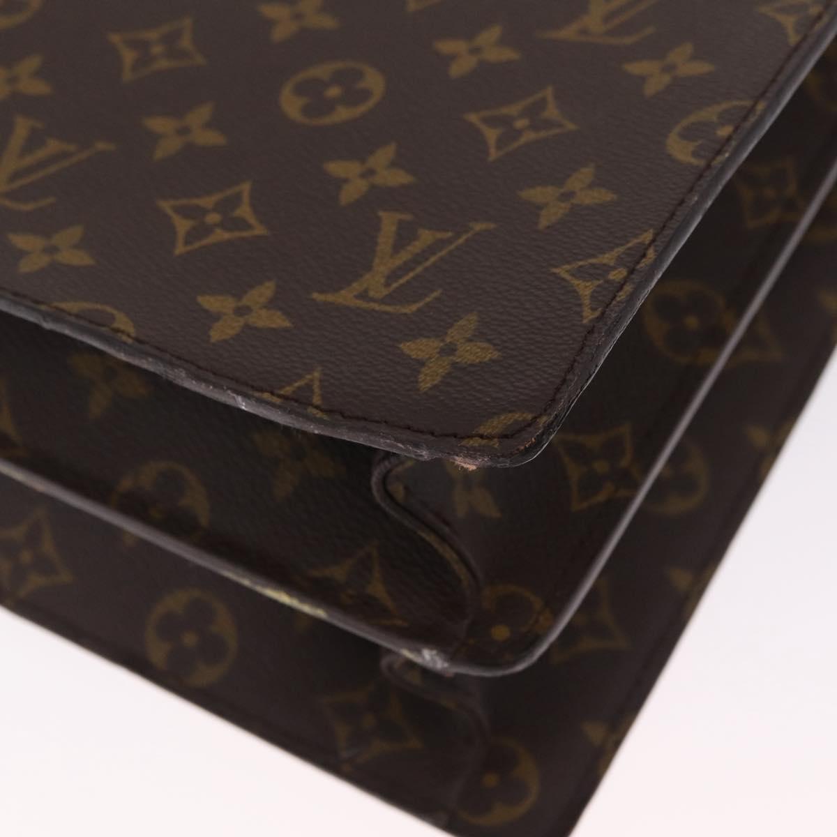 LOUIS VUITTON Monogram Serviette Fermoir Business Bag M53305 LV Auth BA16824