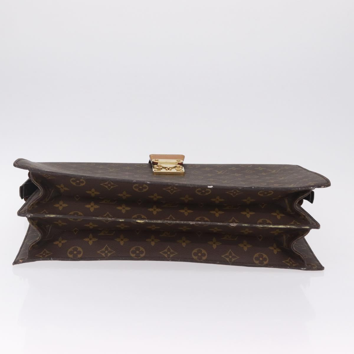 LOUIS VUITTON Monogram Serviette Fermoir Business Bag M53305 LV Auth BA16824