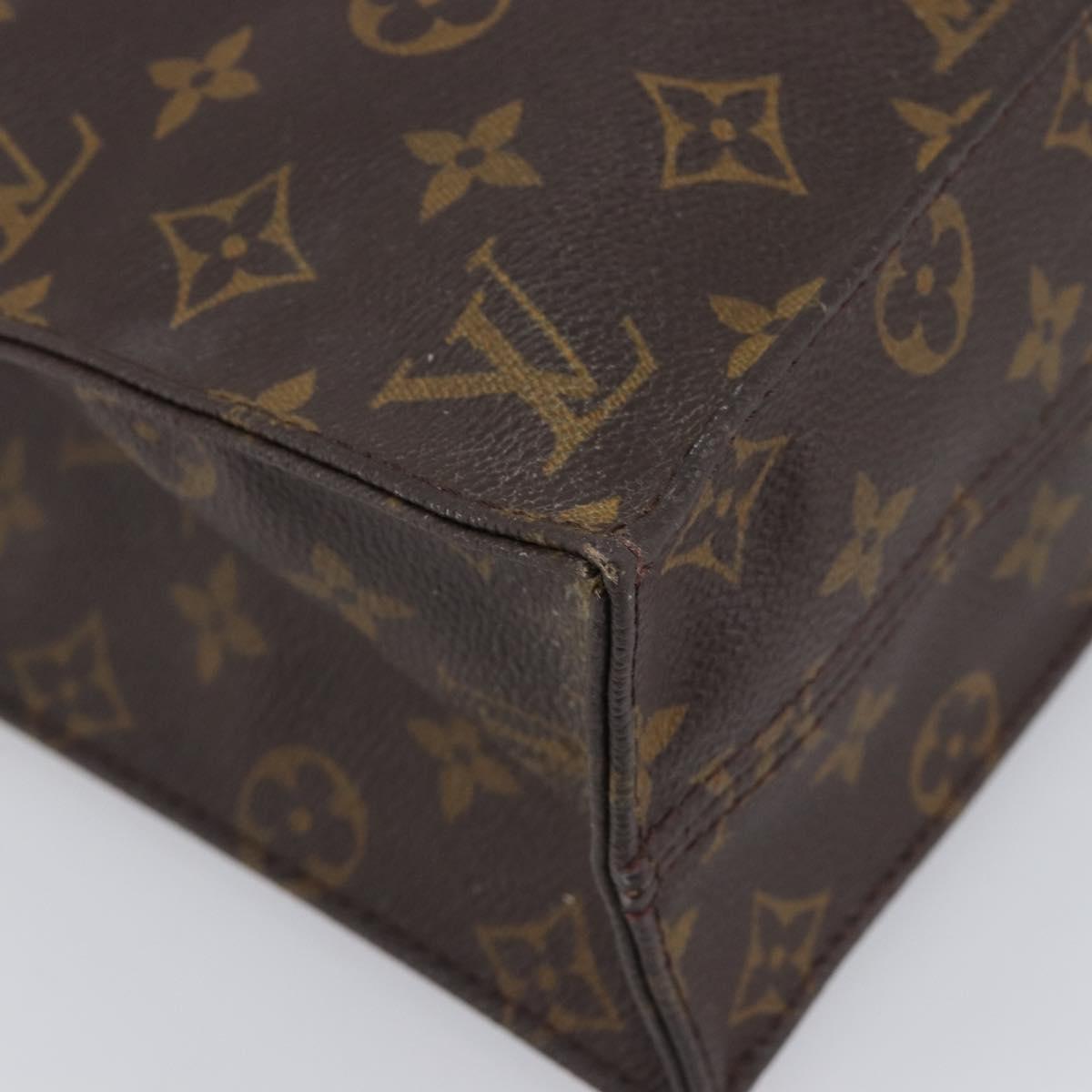 LOUIS VUITTON Monogram Sac Plat Hand Bag M51140 LV Auth BA16830
