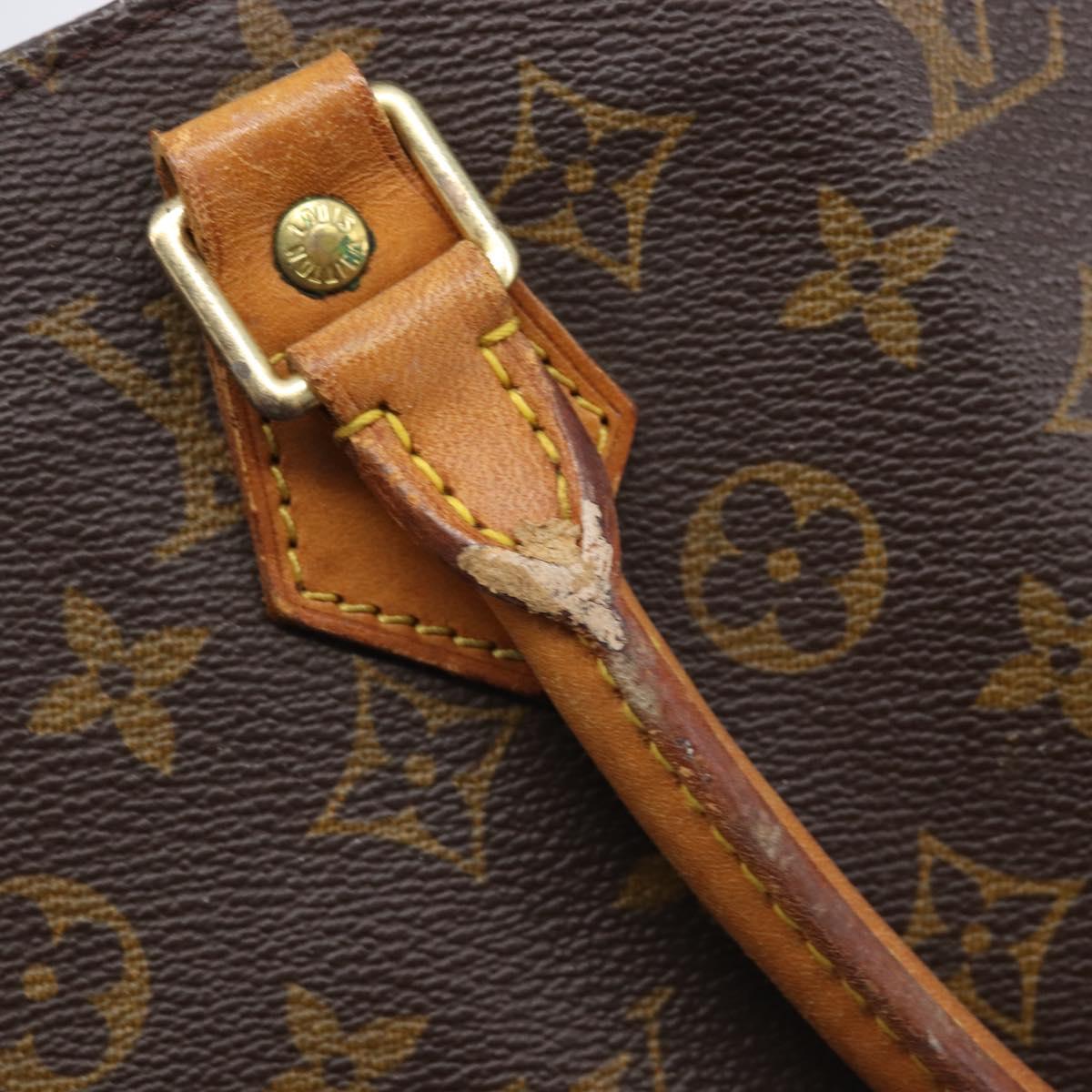 LOUIS VUITTON Monogram Sac Plat Hand Bag M51140 LV Auth BA16830