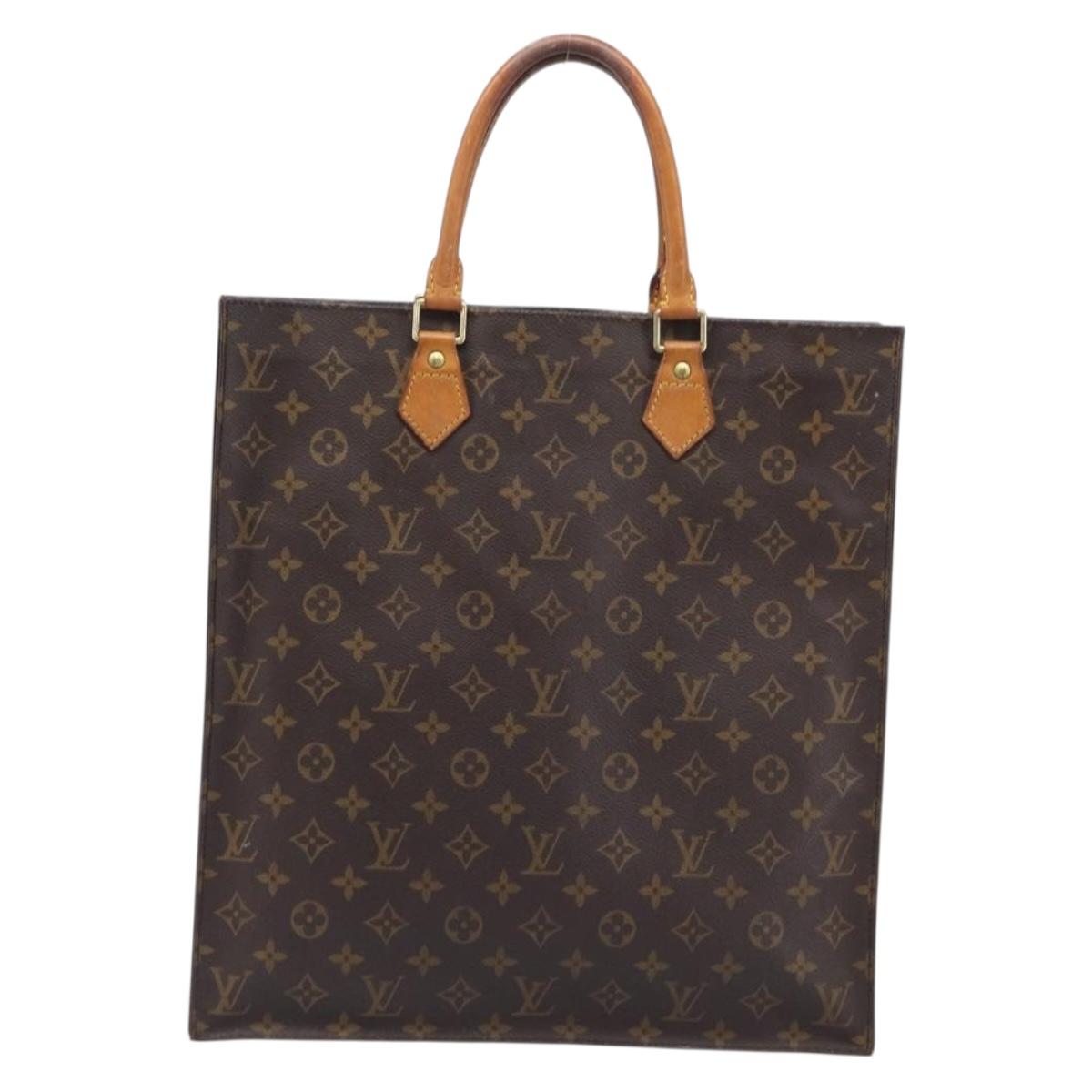 LOUIS VUITTON Monogram Sac Plat Hand Bag M51140 LV Auth BA16830