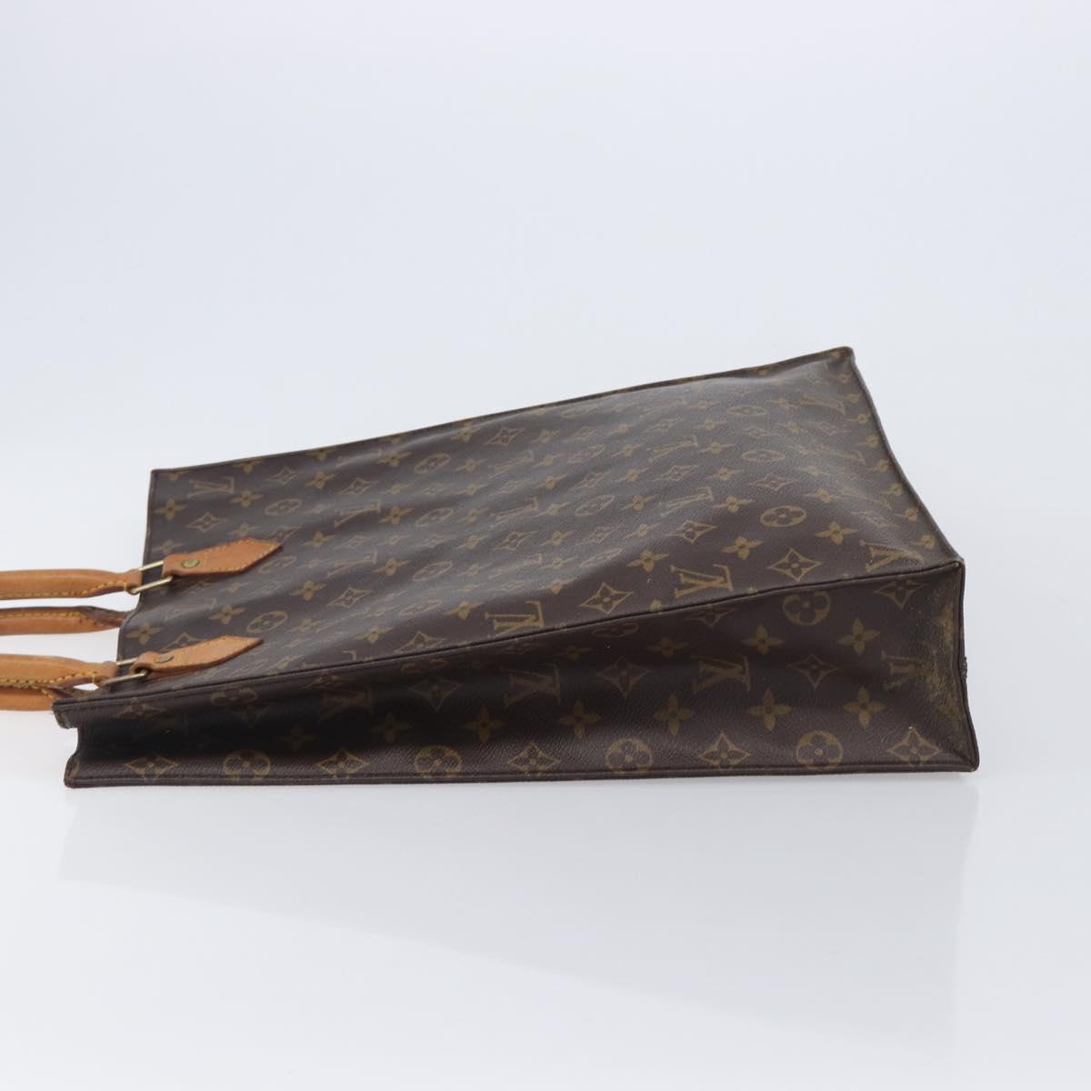 LOUIS VUITTON Monogram Sac Plat Hand Bag M51140 LV Auth BA16830