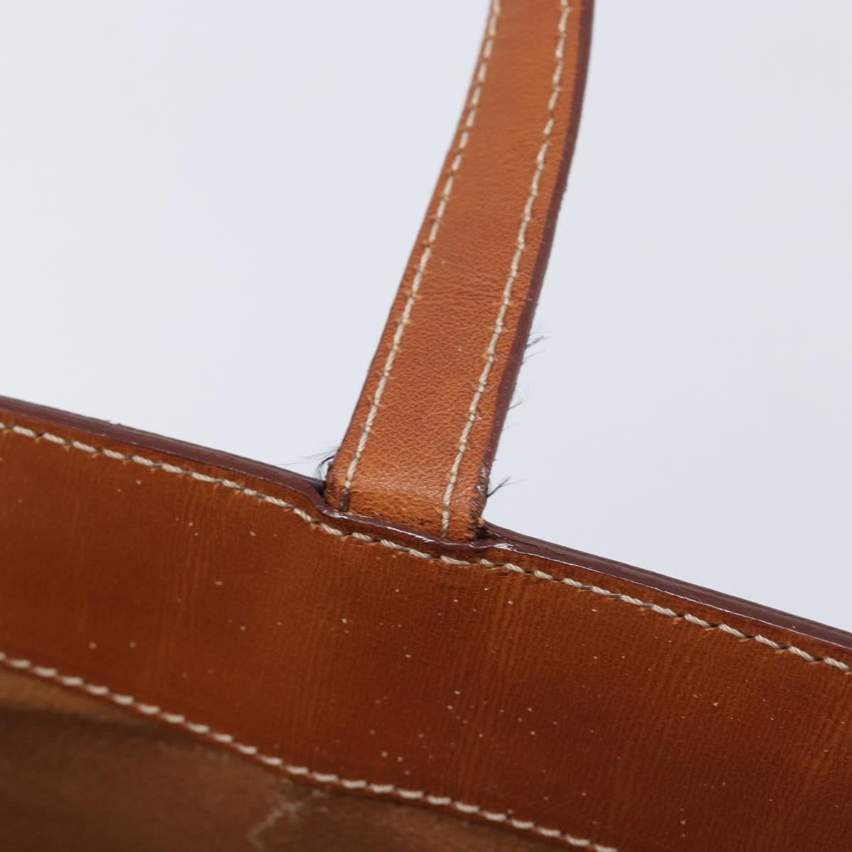 CELINE Macadam Hand Bag PVC Brown Gold Tone Auth BA16840