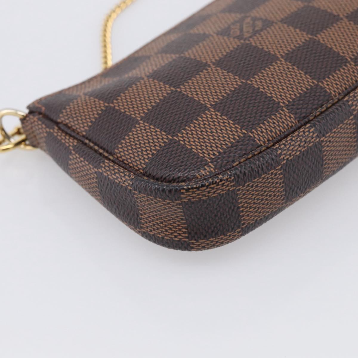 LOUIS VUITTON Damier Ebene Mini Pochette Accessoires Pouch N58009 Auth BA16847A