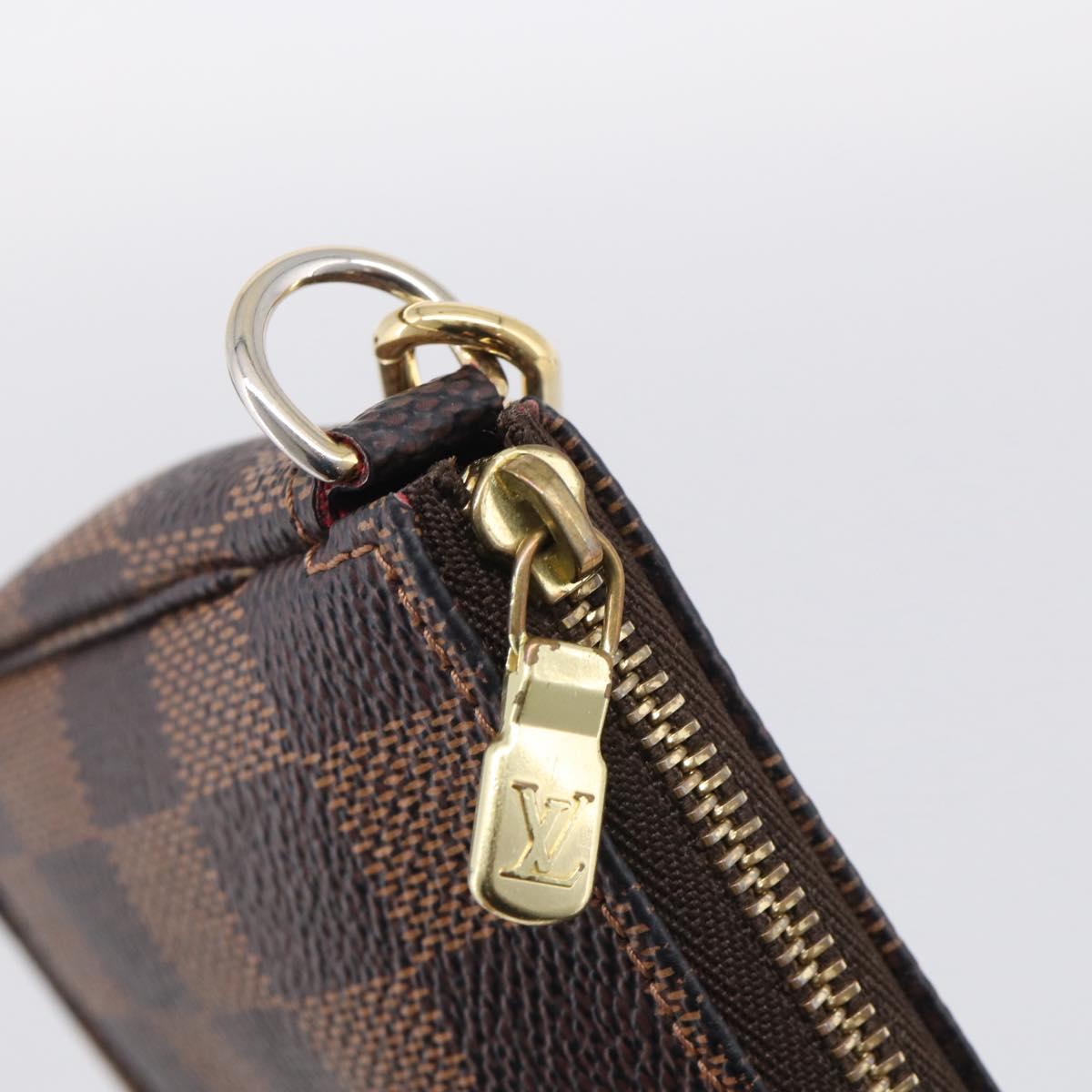 LOUIS VUITTON Damier Ebene Mini Pochette Accessoires Pouch N58009 Auth BA16847A
